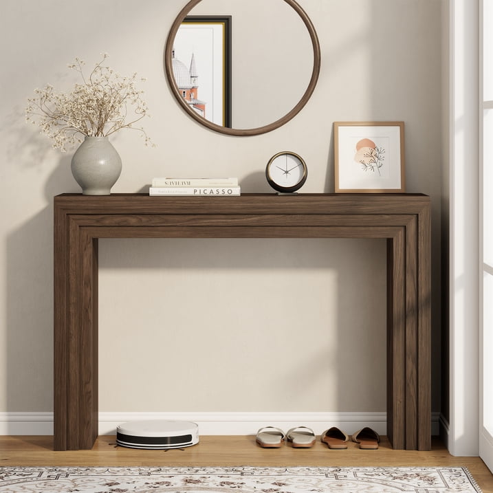Aufeile Console Table for Entryway, 43" Narrow Entryway Table, Modern Wood Sofa Table Hallway Table for Entrance, Couch, Foyer, Living Room, Walnut