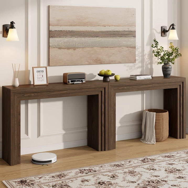 Aufeile Console Table for Entryway, 43" Narrow Entryway Table, Modern Wood Sofa Table Hallway Table for Entrance, Couch, Foyer, Living Room, Walnut