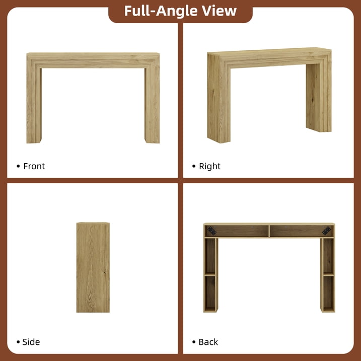 Aufeile 43" Console Table, Narrow Entryway Table with Storage, Modern Wood Accent Entry Sofa Table for Entrance, Hallway, Foyer, Living Room, Ideal for Home Decor, Natural Oak