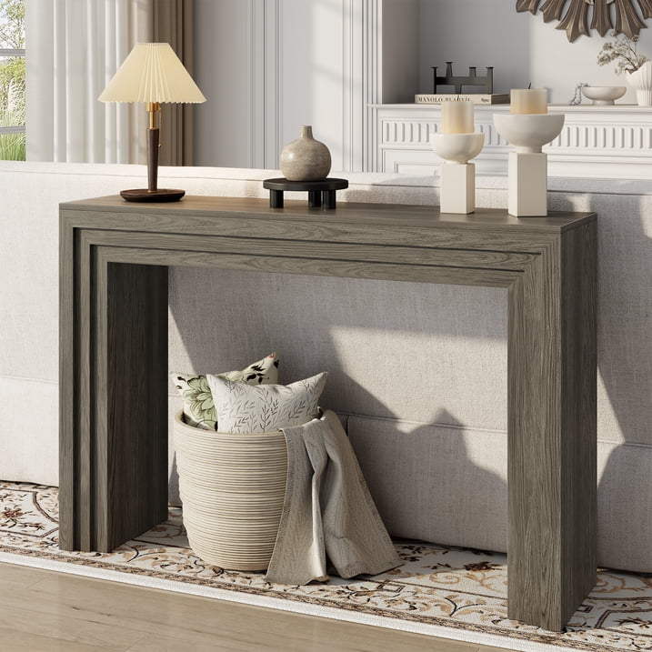 Aufeile Console Tables for Entryway, 43" Narrow Entryway Table, Modern Wood Sofa Table Hallway Table for Entrance, Couch, Foyer, Living Room, Gray Oak