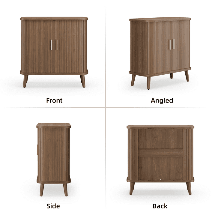 Aufeile Sideboard Buffet Cabinet, 31" Storage Cabinet with Adjustable Shelves for Kitchen, Dining Living Room, Entryway, Hallway, Walnut