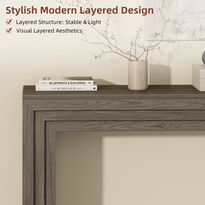 Aufeile Console Tables for Entryway, 43" Narrow Entryway Table, Modern Wood Sofa Table Hallway Table for Entrance, Couch, Foyer, Living Room, Gray Oak