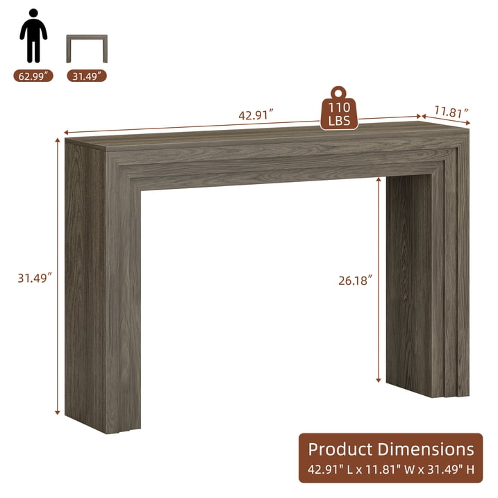 Aufeile Console Tables for Entryway, 43" Narrow Entryway Table, Modern Wood Sofa Table Hallway Table for Entrance, Couch, Foyer, Living Room, Gray Oak