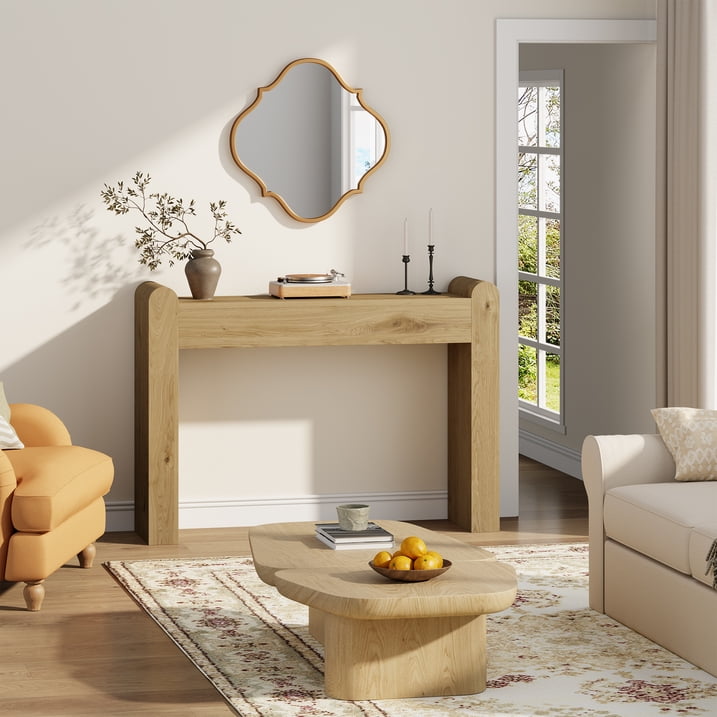 Aufeile Console Table for Entryway, Farmhouse Sofa Table Behind the Couch, Wooden Narrow Entry Table for Living Room, Entrance, Hallway, Walnut