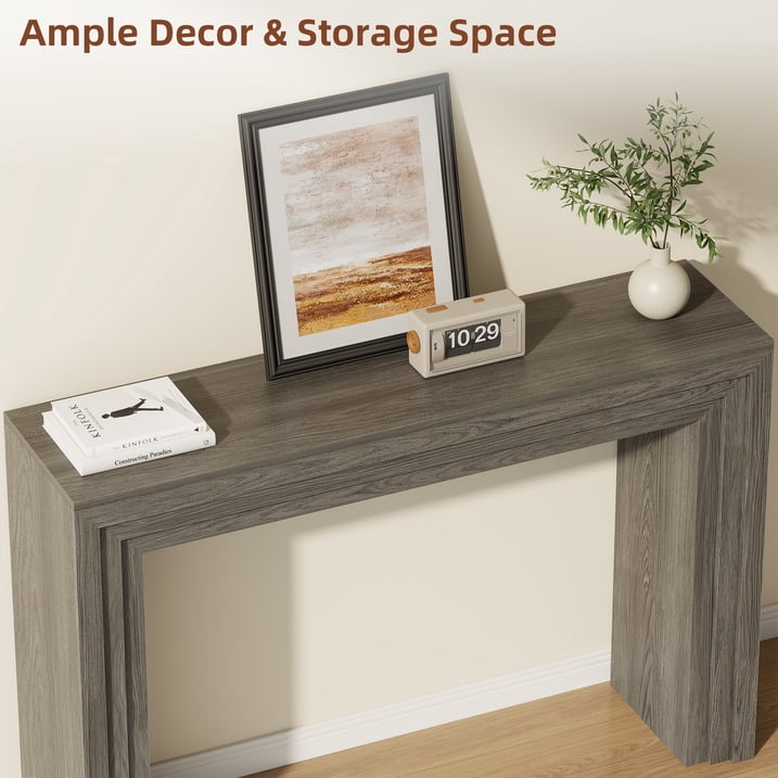 Aufeile Console Tables for Entryway, 43" Narrow Entryway Table, Modern Wood Sofa Table Hallway Table for Entrance, Couch, Foyer, Living Room, Gray Oak