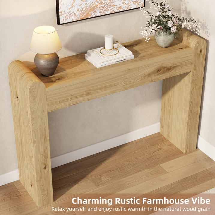 Aufeile Console Table for Entryway, Farmhouse Sofa Table Behind the Couch, Wooden Narrow Entry Table for Living Room, Entrance, Hallway, Walnut