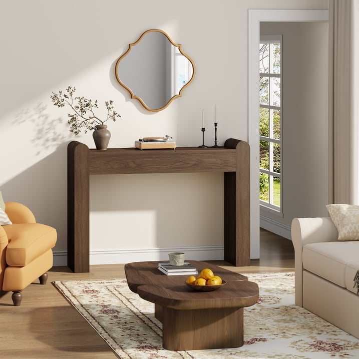Aufeile Console Table for Entryway, Farmhouse Sofa Table Behind the Couch, Wooden Narrow Entry Table for Living Room, Entrance, Hallway, Natural Oak