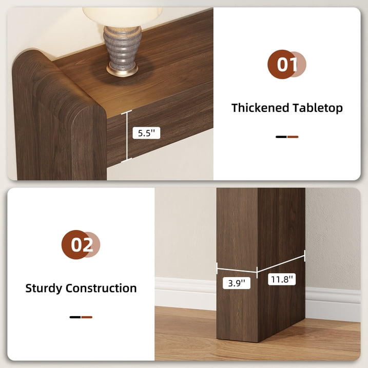 Aufeile Console Table for Entryway, Farmhouse Sofa Table Behind the Couch, Wooden Narrow Entry Table for Living Room, Entrance, Hallway, Natural Oak