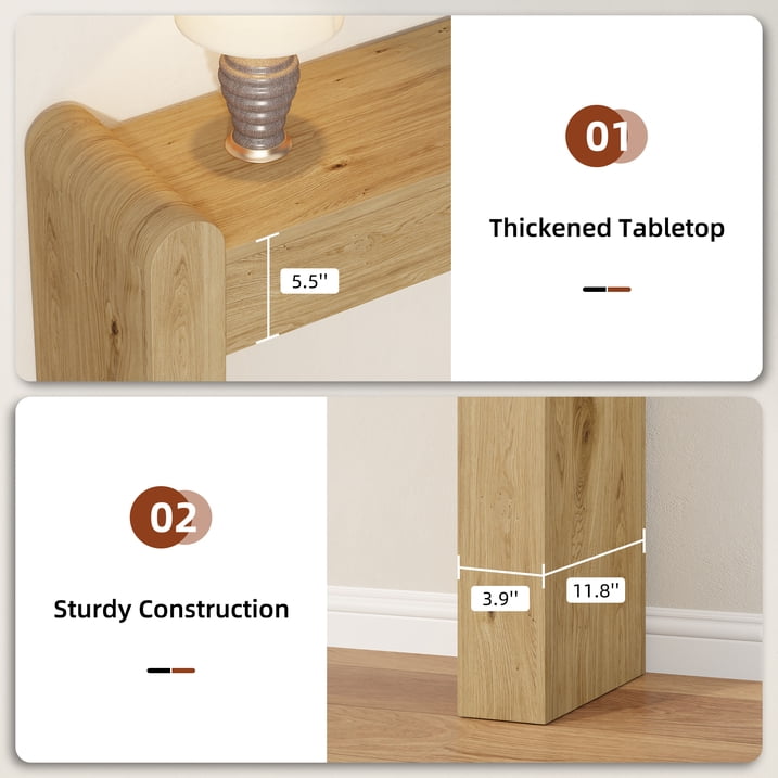 Aufeile Console Table for Entryway, Farmhouse Sofa Table Behind the Couch, Wooden Narrow Entry Table for Living Room, Entrance, Hallway, Walnut