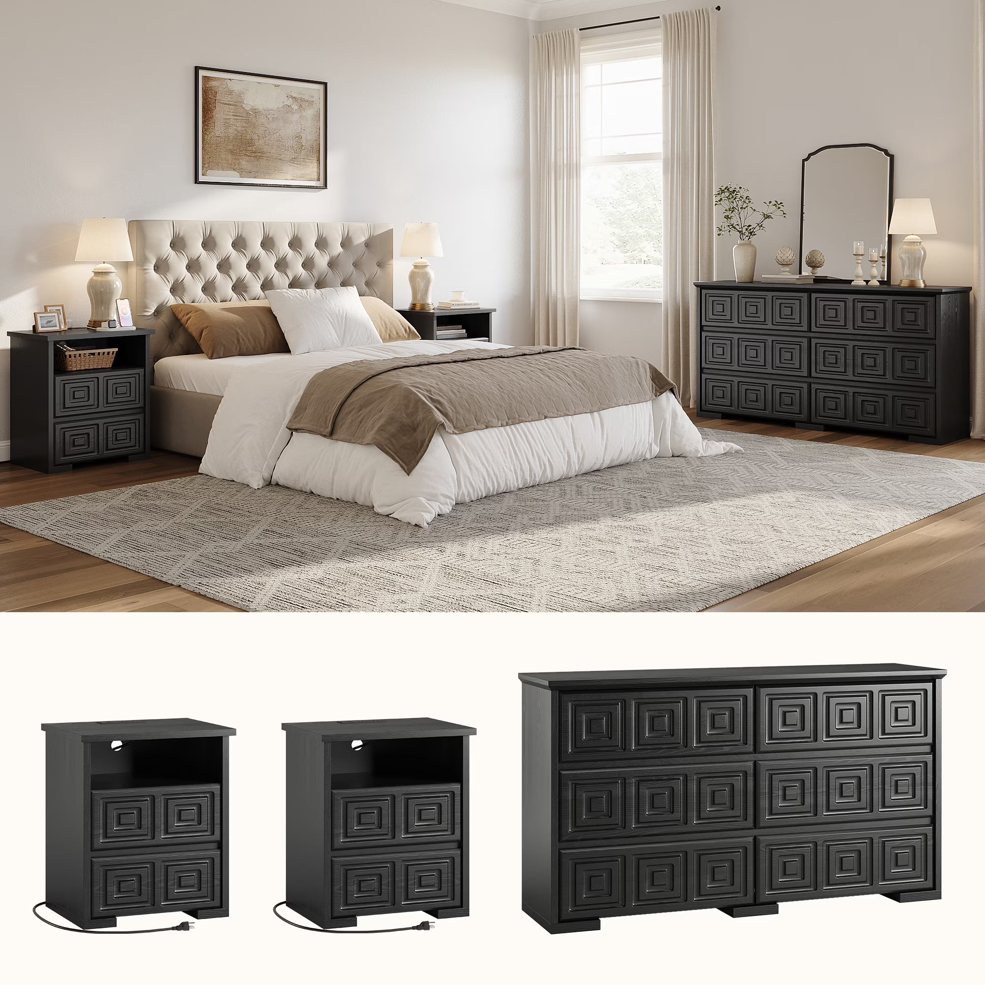 Aufeile Farmhouse Dresser for Bedroom