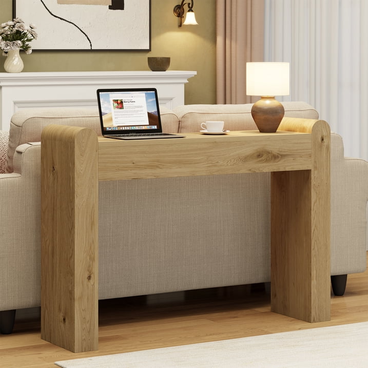 Aufeile Console Table for Entryway, Farmhouse Sofa Table Behind the Couch, Wooden Narrow Entry Table for Living Room, Entrance, Hallway, Natural Oak