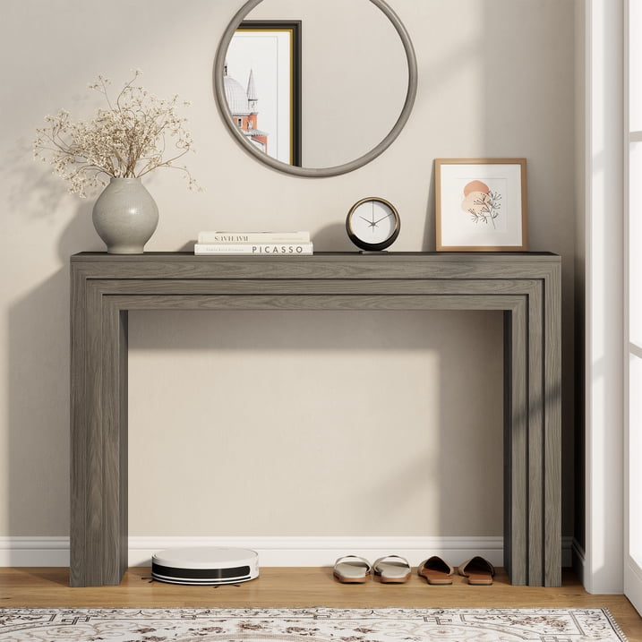 Aufeile Console Tables for Entryway, 43" Narrow Entryway Table, Modern Wood Sofa Table Hallway Table for Entrance, Couch, Foyer, Living Room, Gray Oak