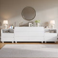 Aufeile 3 Piece Dresser and Nightstand Set for Bedroom, 53" 6 Drawer Wood Dresser with 2 Nightstands and Charging Station, Modern Bedroom Furniture Set with Storage Drawers, White