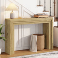 Aufeile 43" Console Table, Narrow Entryway Table with Storage, Modern Wood Accent Entry Sofa Table for Entrance, Hallway, Foyer, Living Room, Ideal for Home Decor, Natural Oak