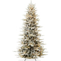 Aufeile 6FT Pre-Lit Flocked Christmas Tree, PE Mixed Artificial Christmas Tree with 1,120 Tips, 300 Warm White LED Lights, Snow Flocked Cypress Xmas Tree for Indoor Holiday Decor