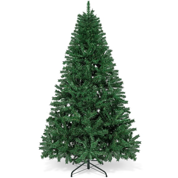 Aufeile 6FT Unlit Artificial Christmas Tree, 800 Branch Tips Faux Spruce Xmas Tree with Folding Metal Stand, for Indoor Outdoor Holiday Decor