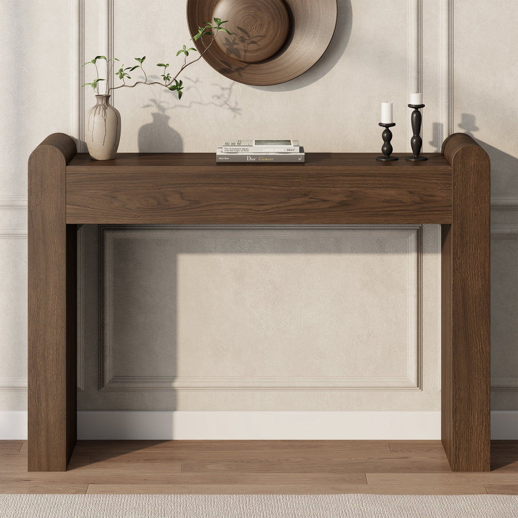 Aufeile Console Table for Entryway, Farmhouse Sofa Table Behind the Couch, Wooden Narrow Entry Table for Living Room, Entrance, Hallway, Natural Oak