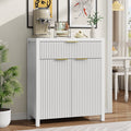 Aufeile Modern Sideboard with Drawer, White Fluted Buffet Cabinet with Adjustable Shelf, Storage Cabinet Home Furniture for Dining Living Room, Kitchen, Entryway