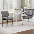 Aufeile Dining Chairs Set of 2, Faux Leather Kitchen Chairs with Shell Pattern & Metal Legs, Mid-Century Modern Dining Room Chairs, Gray