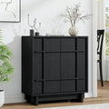 Aufeile Modern Sideboard, Buffet Cabinet with Adjustable Shelf, Farmhouse Accent Storage Cabinet for Kitchen, Living Room, Dining Room, Entryway, Black