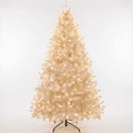 Aufelie 6FT White Christmas Tree, Artificial Christmas Tree with 250 Warm White LED Lights, 800 Branch Tips Pre-Lit Flocked Christmas Tree with Auto-Open Design & Folding Metal Stand