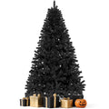 Aufelie Artificial Christmas Tree, Halloween Black Christmas Tree w/ 800 Hinged Branches, 6FT Christmas Tree Festive Holiday Xmas Tree for Halloween & Christmas