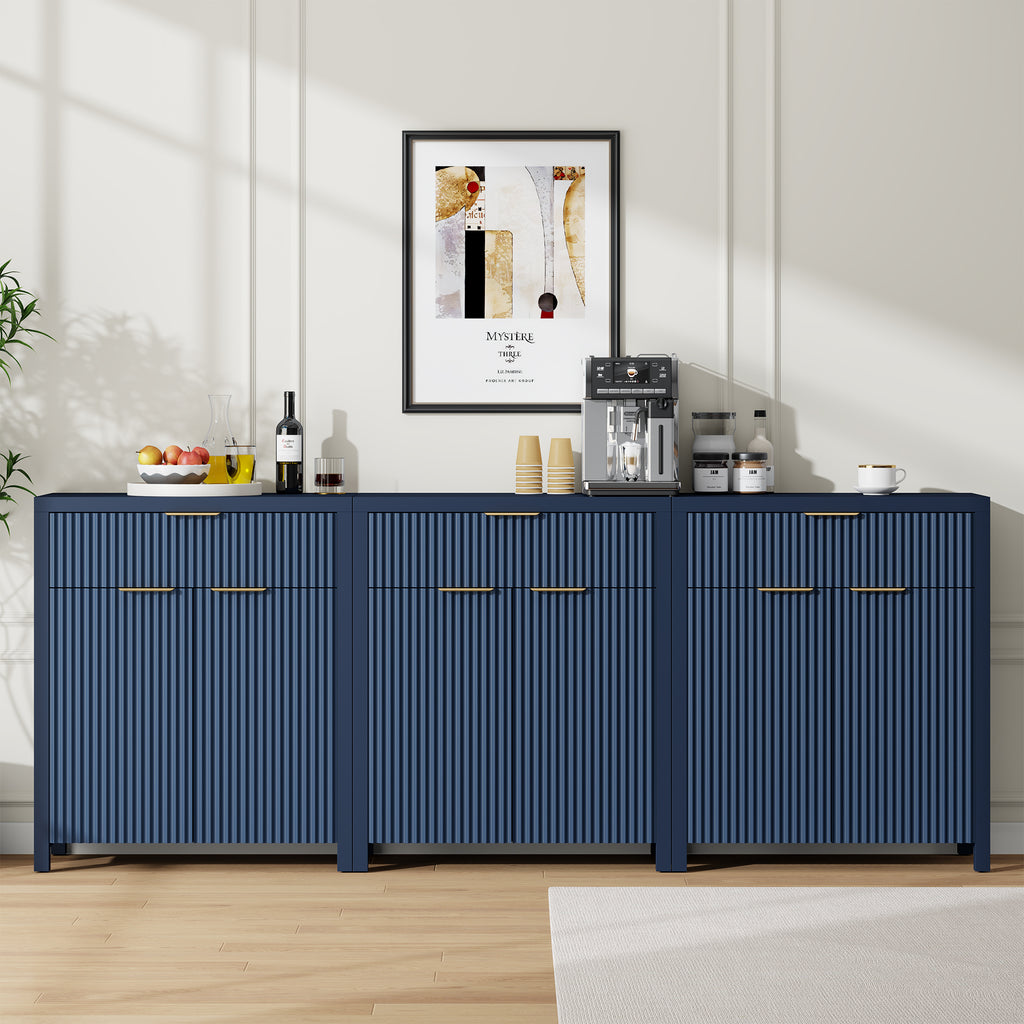 Aufeile Sideboard Buffet Cabinet with Drawer, Small Buffet Table with Adjustable Shelf, Modern Home Accent Furniture for Dining Living Room, Kitchen, Entryway, Blue
