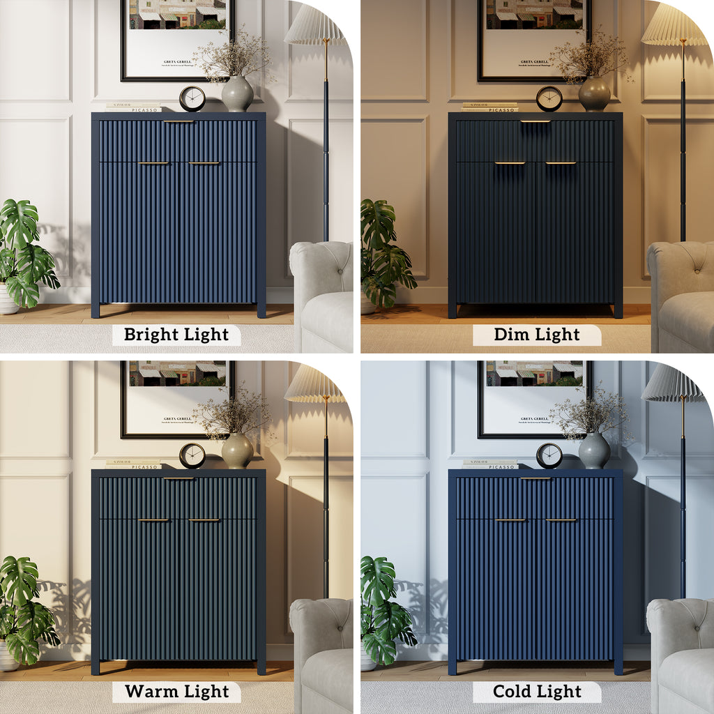 Aufeile Sideboard Buffet Cabinet with Drawer, Small Buffet Table with Adjustable Shelf, Modern Home Accent Furniture for Dining Living Room, Kitchen, Entryway, Blue