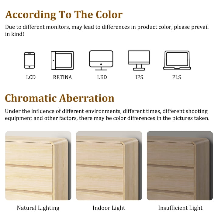 Aufeile Dresser for Bedroom, 6 Drawer Dresser & Chest of Drawers, 53" Modern Chest of Drawers with Curved Profile Design, Wood Dresser Storage Organizer for Adults, Natural Oak