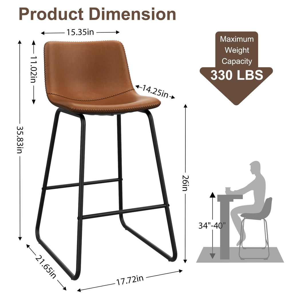 Aufeile 26" Counter Height Bar Stools Set of 3