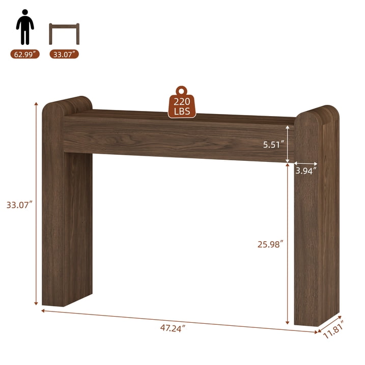 Aufeile Console Table for Entryway, Farmhouse Sofa Table Behind the Couch, Wooden Narrow Entry Table for Living Room, Entrance, Hallway, Natural Oak