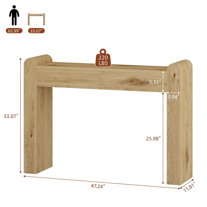 Aufeile Console Table for Entryway, Farmhouse Sofa Table Behind the Couch, Wooden Narrow Entry Table for Living Room, Entrance, Hallway, Walnut